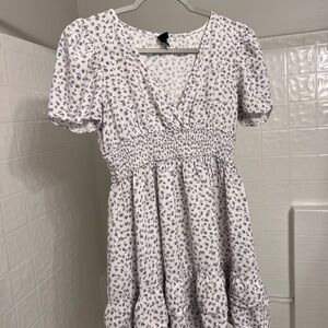 Wild Fable White Floral Mini Dress size M